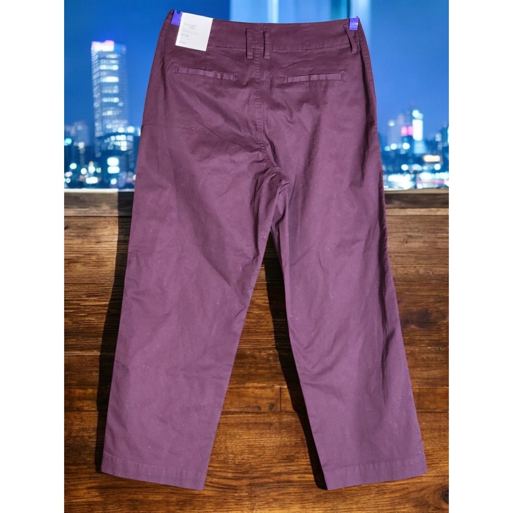 NWT A New Day Size 8 Women's Merlot High Rise Straight Leg Stretch Pants - Picture 2 of 7